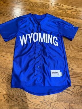 Vintage 80s 90s DeLONG University of Wyoming Cowboys Baseball Jersey #27 Women S
